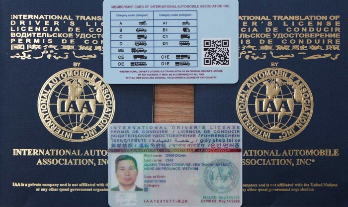 hình ảnh bằng lái xe IAA và thẻ scan
