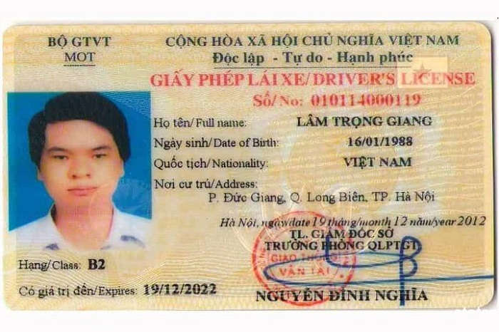 hình ảnh bằng lái xe mới