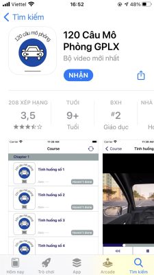 Ứng dụng 120 câu hỏi mô phỏng gplx trên điện thoại
