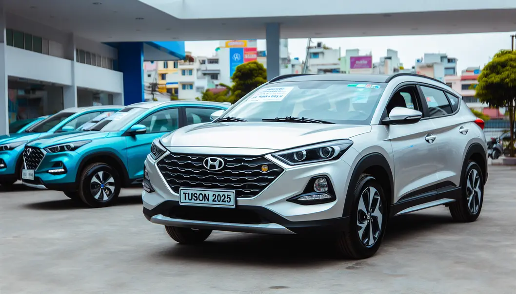 Hình ảnh tổng thể của Tucson 2025 trên phố.